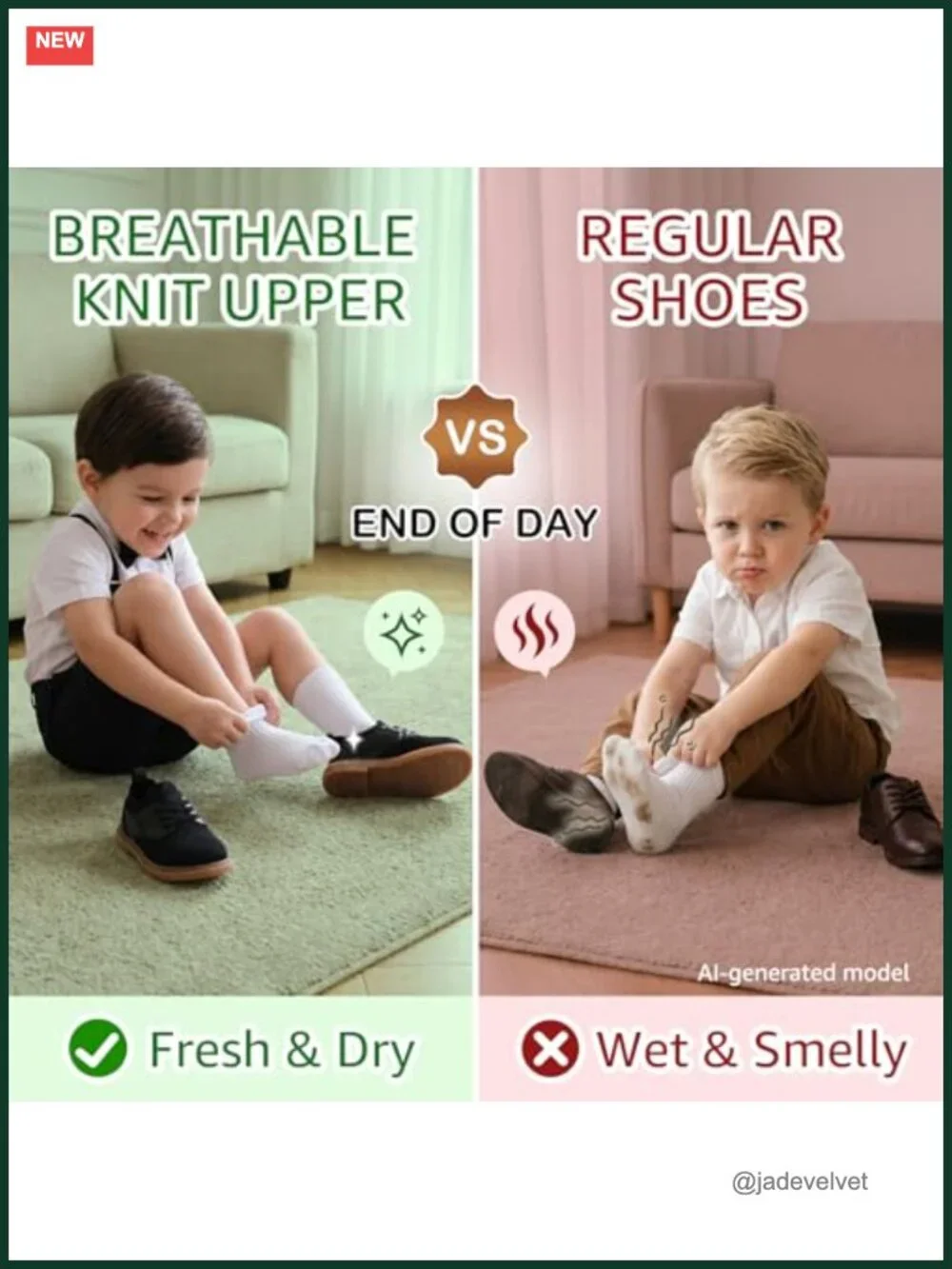Toddler Boys Wide Toe Box Breathable Oxfords Sneakers Slip On Lightweight